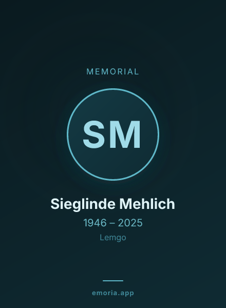 Memorial portrait of Sieglinde Mehlich