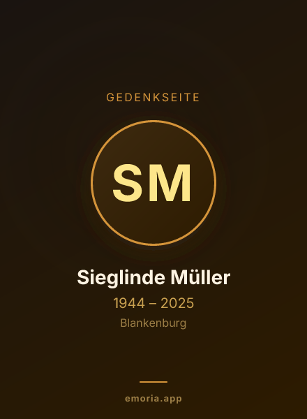 Gedenkportrait von Sieglinde Müller