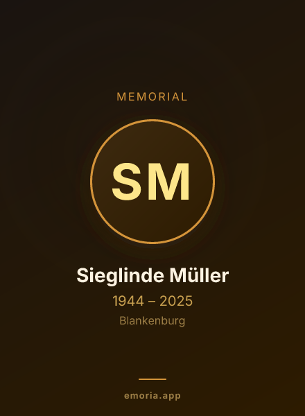 Memorial portrait of Sieglinde Müller