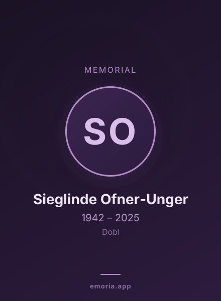 Memorial portrait of Sieglinde Ofner-Unger