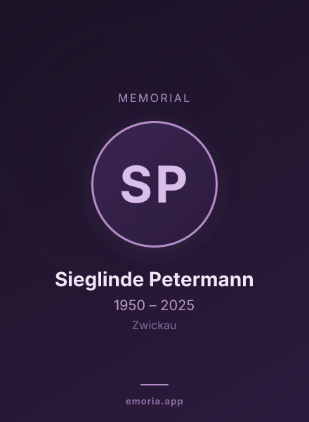 Memorial portrait of Sieglinde Petermann