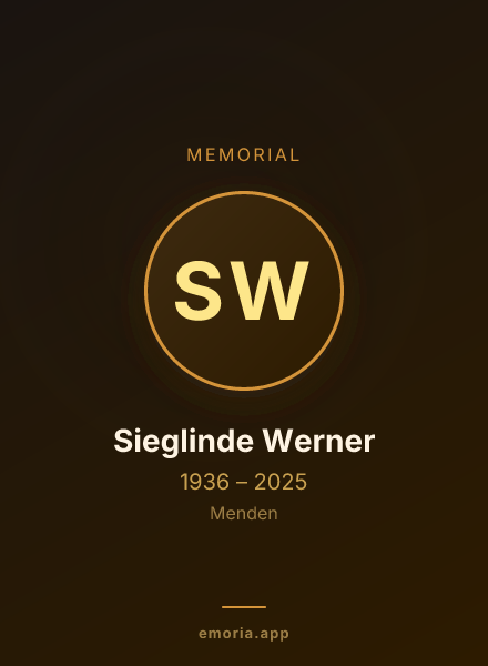 Memorial portrait of Sieglinde Werner