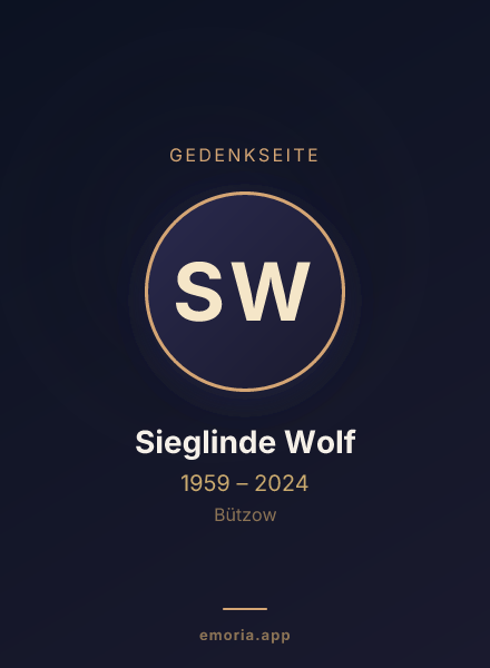 Gedenkportrait von Sieglinde Wolf