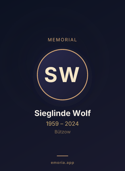 Memorial portrait of Sieglinde Wolf