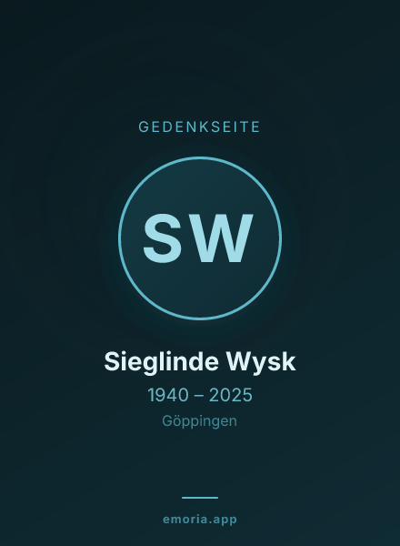 Gedenkportrait von Sieglinde Wysk