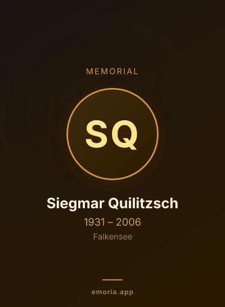 Memorial portrait of Siegmar Quilitzsch