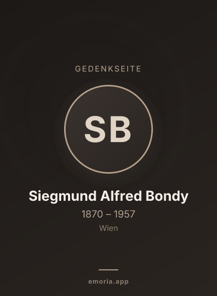 Gedenkportrait von Siegmund Alfred Bondy