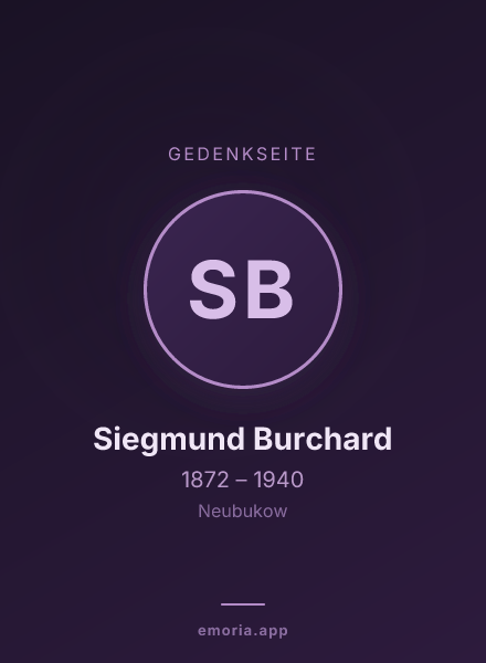 Gedenkportrait von Siegmund Burchard