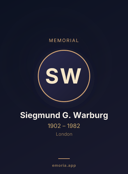 Memorial portrait of Siegmund G. Warburg