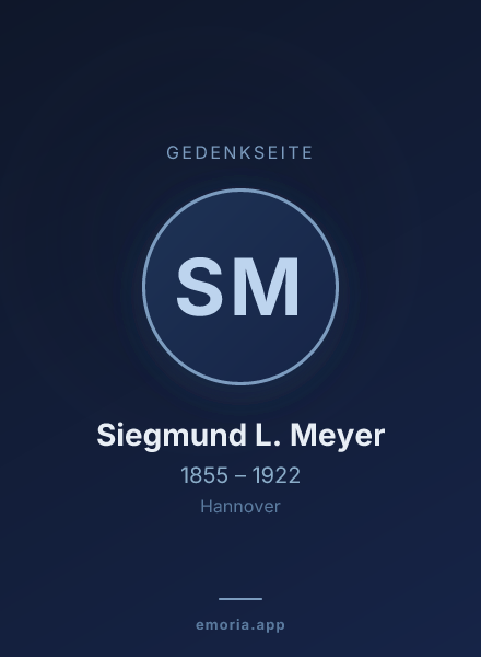 Gedenkportrait von Siegmund L. Meyer