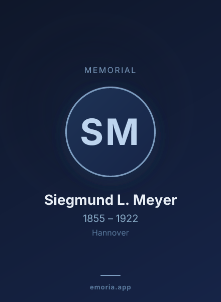 Memorial portrait of Siegmund L. Meyer