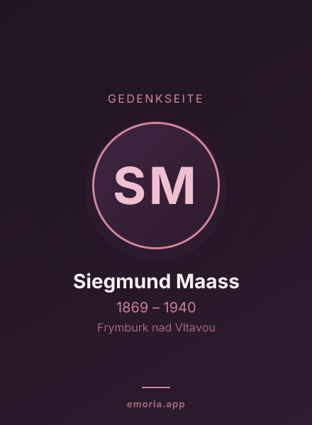 Gedenkportrait von Siegmund Maass