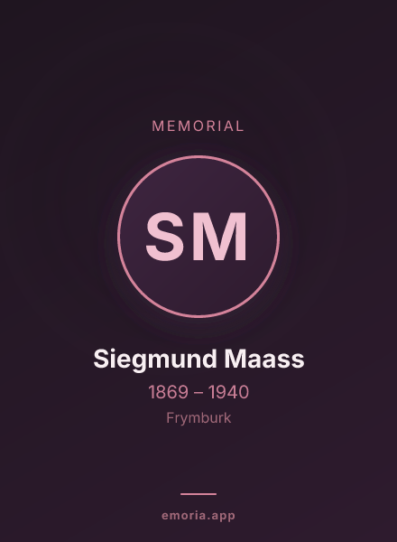 Memorial portrait of Siegmund Maass