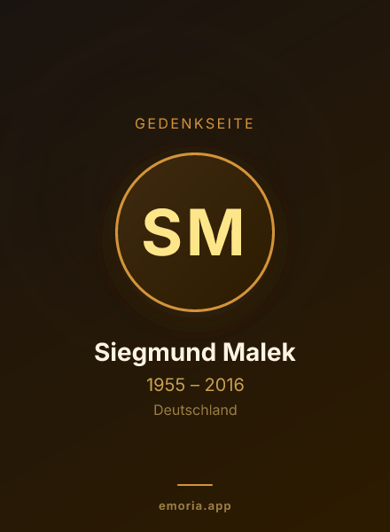 Gedenkportrait von Siegmund Malek