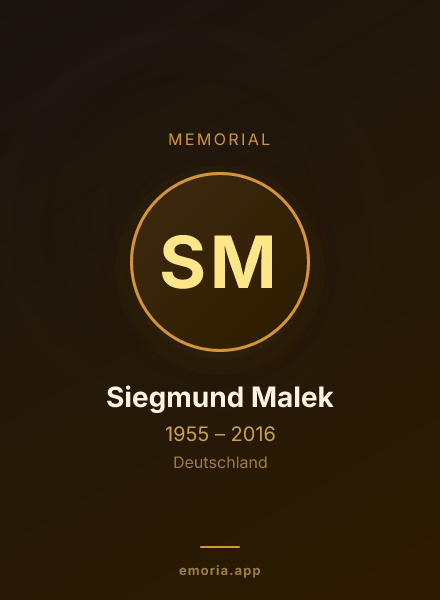 Memorial portrait of Siegmund Malek