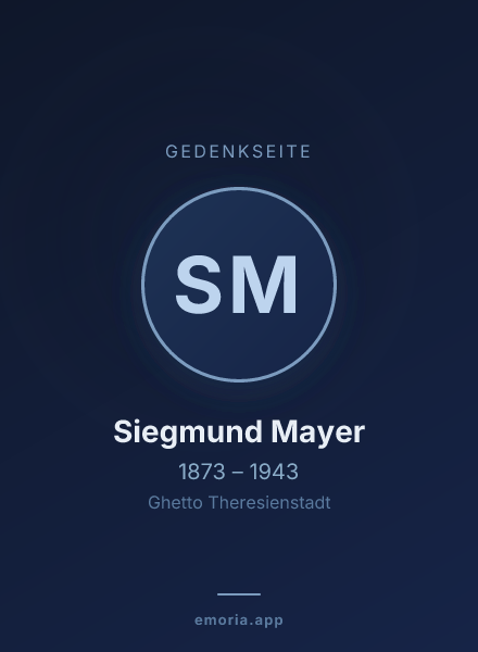 Gedenkportrait von Siegmund Mayer