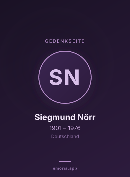 Gedenkportrait von Siegmund Nörr