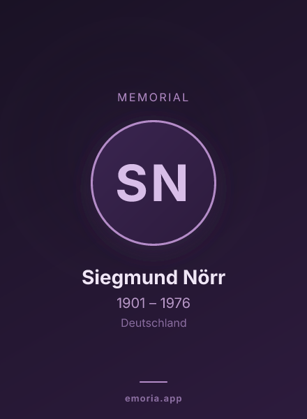 Memorial portrait of Siegmund Nörr