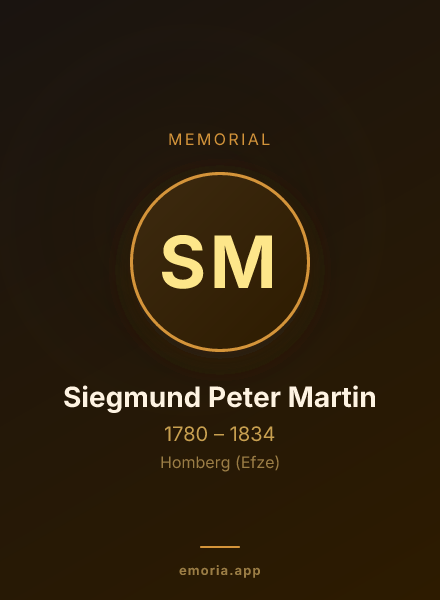 Memorial portrait of Siegmund Peter Martin