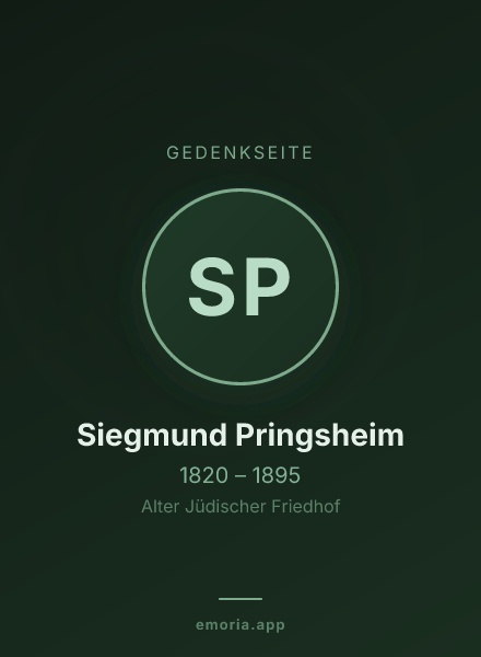 Gedenkportrait von Siegmund Pringsheim