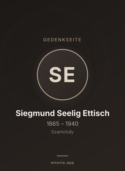 Gedenkportrait von Siegmund Seelig Ettisch