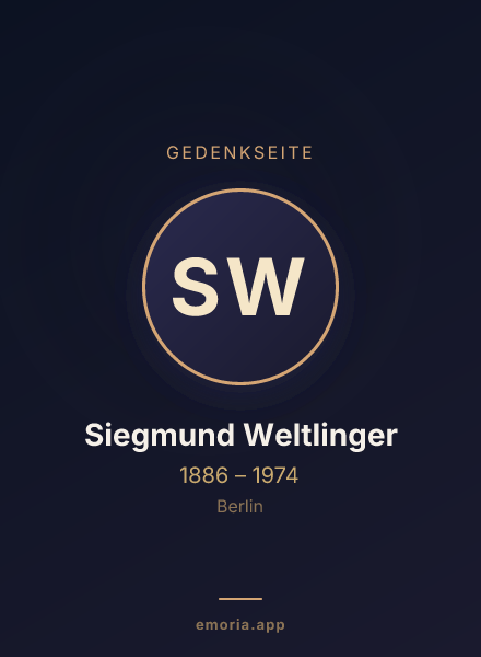 Gedenkportrait von Siegmund Weltlinger