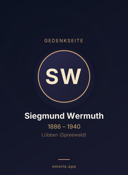 Gedenkportrait von Siegmund Wermuth