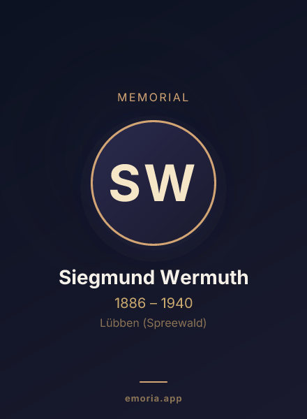 Memorial portrait of Siegmund Wermuth