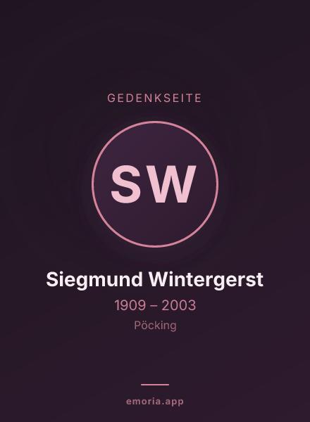 Gedenkportrait von Siegmund Wintergerst