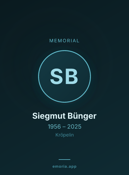 Memorial portrait of Siegmut Bünger