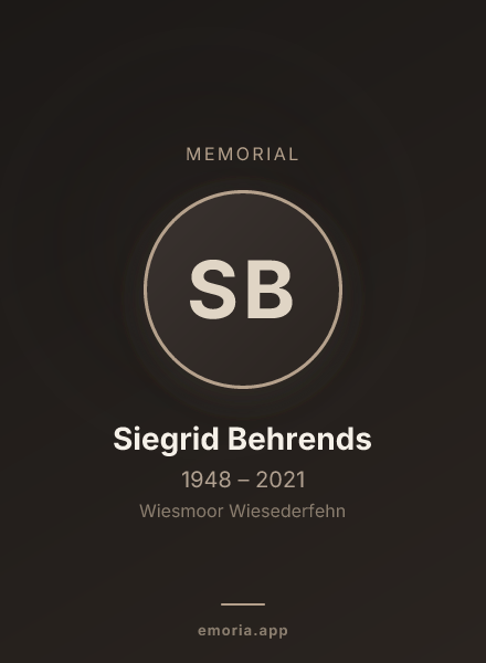 Memorial portrait of Siegrid Behrends