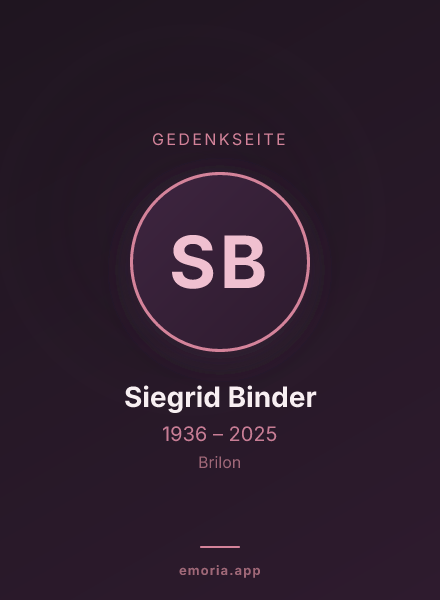 Gedenkportrait von Siegrid Binder