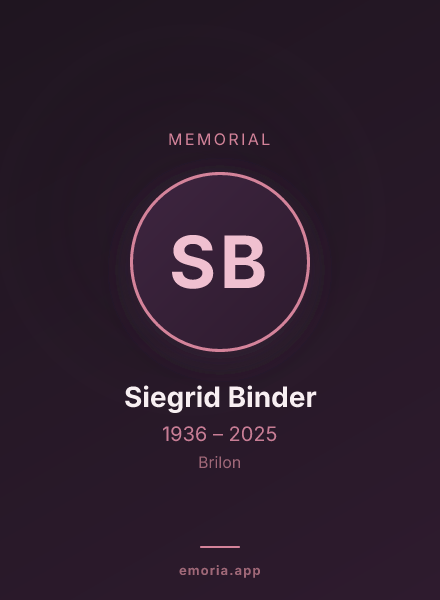 Memorial portrait of Siegrid Binder