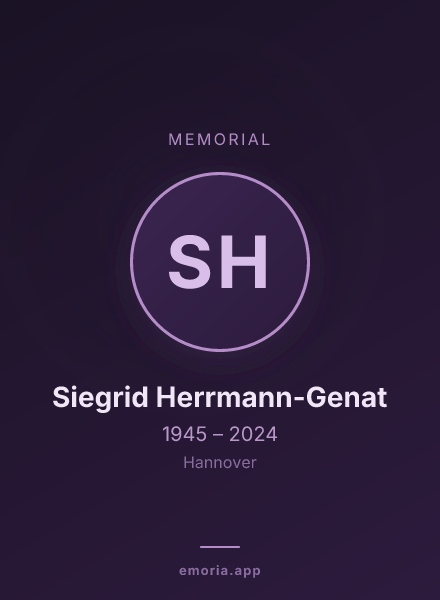 Memorial portrait of Siegrid Herrmann-Genat