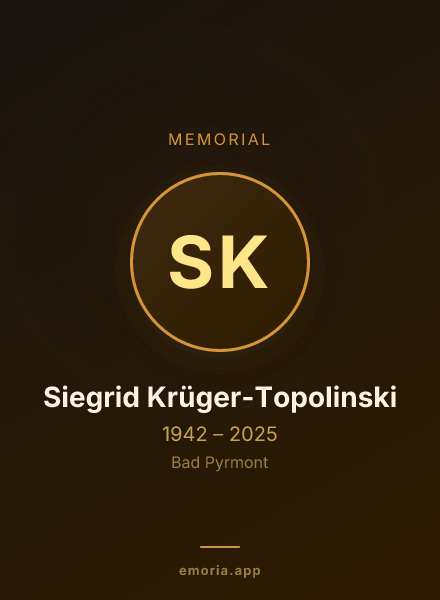Memorial portrait of Siegrid Krüger-Topolinski