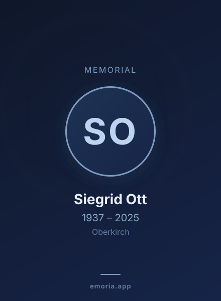 Memorial portrait of Siegrid Ott