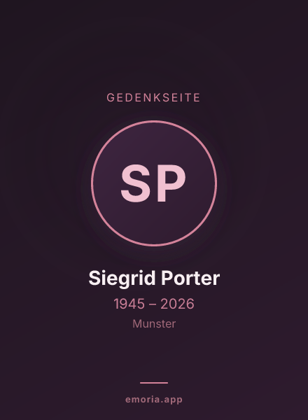Gedenkportrait von Siegrid Porter