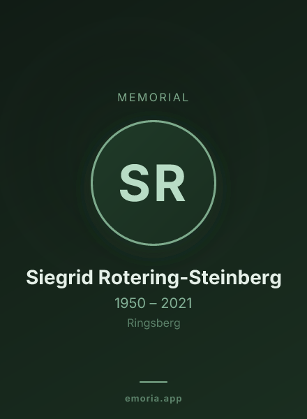 Memorial portrait of Siegrid Rotering-Steinberg