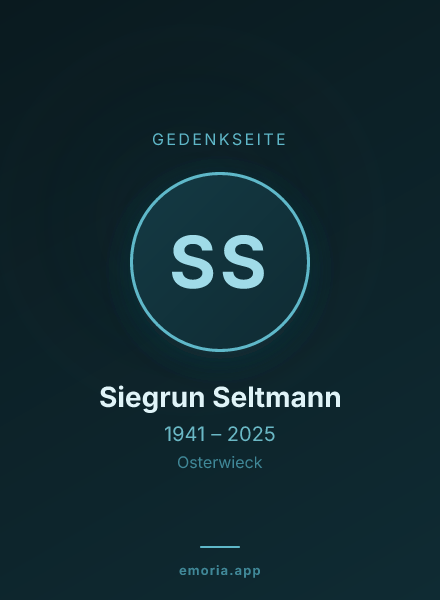 Gedenkportrait von Siegrun Seltmann