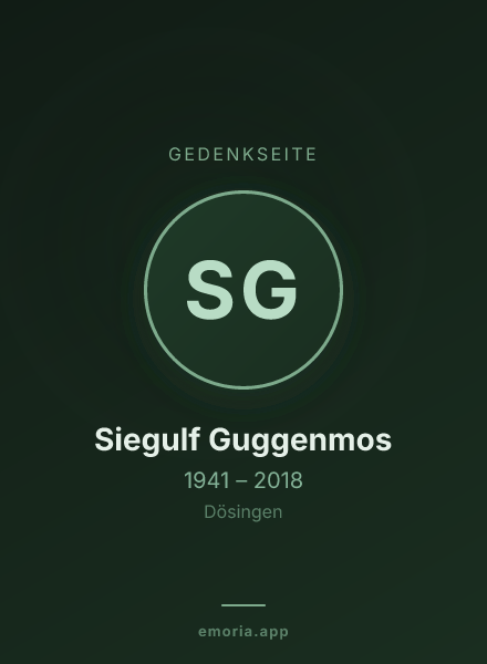 Gedenkportrait von Siegulf Guggenmos