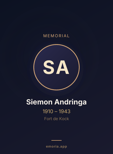 Memorial portrait of Siemon Andringa