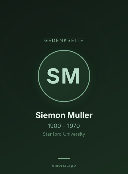 Gedenkportrait von Siemon Muller