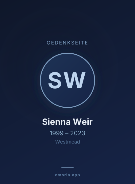 Gedenkportrait von Sienna Weir