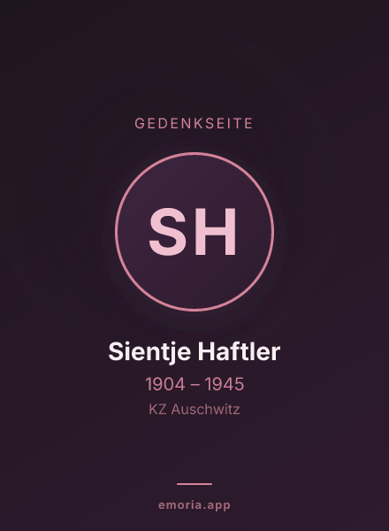 Gedenkportrait von Sientje Haftler