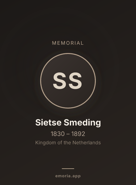 Memorial portrait of Sietse Smeding