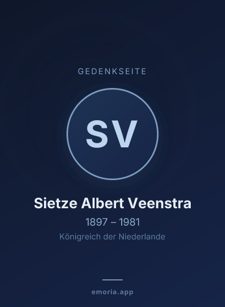 Gedenkportrait von Sietze Albert Veenstra