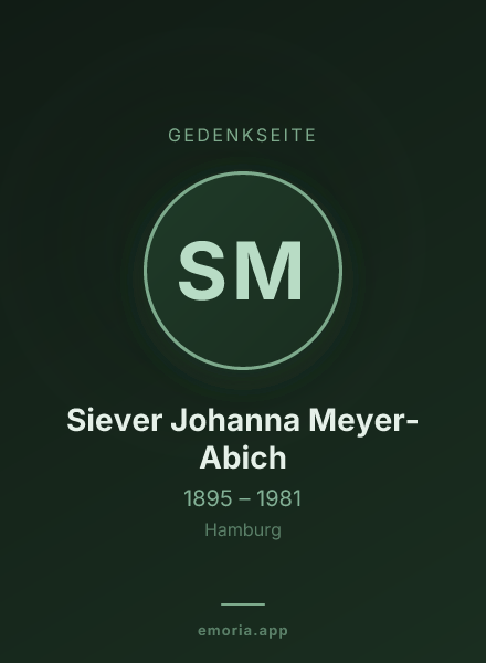 Gedenkportrait von Siever Johanna Meyer-Abich