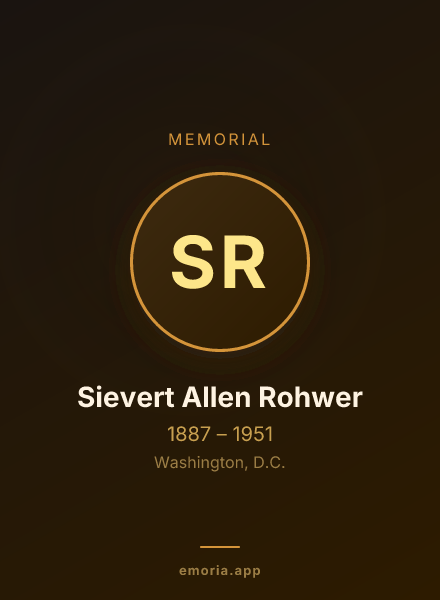 Memorial portrait of Sievert Allen Rohwer