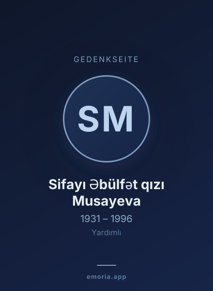 Gedenkportrait von Sifayı Əbülfət qızı Musayeva