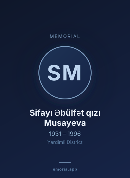 Memorial portrait of Sifayı Əbülfət qızı Musayeva